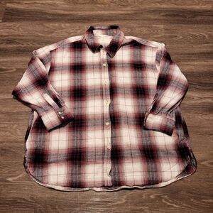 H&M Oversized Flannel Shirt Jacket with Side Pockets Womens XL